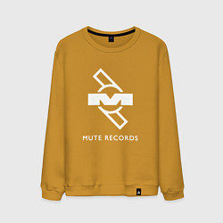 Свитшот хлопковый мужской Depeche Mode Mute Records Logo, цвет: горчичный