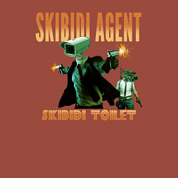 Свитшот хлопковый мужской Skibidi toilet agent, цвет: кирпичный — фото 2