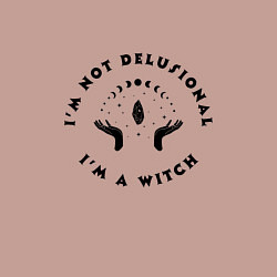 Свитшот хлопковый мужской Надпись Я ведьма, цвет: пыльно-розовый — фото 2