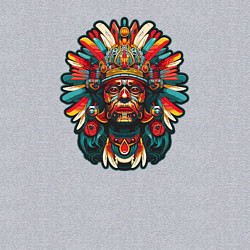 Свитшот хлопковый мужской Индеец города ацтеков, цвет: меланж — фото 2