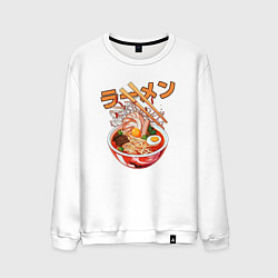 Свитшот хлопковый мужской Ramen Рамен, цвет: белый