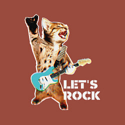 Свитшот хлопковый мужской Let s rock Котик рокер, цвет: кирпичный — фото 2