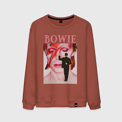 Свитшот хлопковый мужской David Bowie 90 Aladdin Sane, цвет: кирпичный