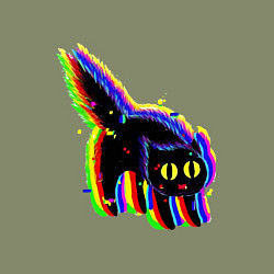 Свитшот хлопковый мужской Глюк кот - Technical Glitch, цвет: авокадо — фото 2