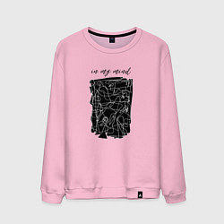 Свитшот хлопковый мужской In my mind 2, цвет: светло-розовый