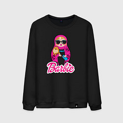 Свитшот хлопковый мужской Девочка Барби, цвет: черный
