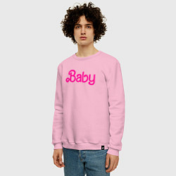 Свитшот хлопковый мужской Ребенок Барби, цвет: светло-розовый — фото 2