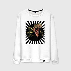 Свитшот хлопковый мужской Динозавры очень злые, цвет: белый