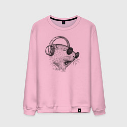 Свитшот хлопковый мужской Морская свинка DJ, цвет: светло-розовый