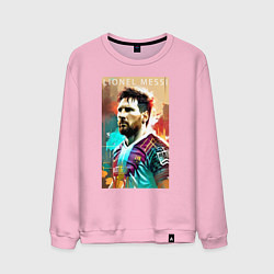 Свитшот хлопковый мужской Lionel Messi - football - striker, цвет: светло-розовый