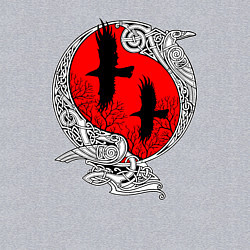 Свитшот хлопковый мужской Вороны Одина - кельтский узор, цвет: меланж — фото 2