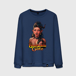Свитшот хлопковый мужской Karlah - Baldurs gate - ahegao, цвет: тёмно-синий