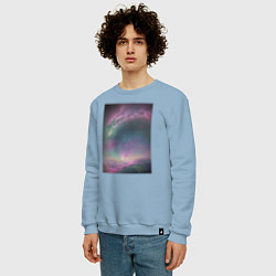 Свитшот хлопковый мужской Космическое пространство 2, цвет: мягкое небо — фото 2