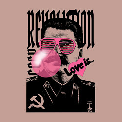Свитшот хлопковый мужской Сталин любовь революция и жвачка, цвет: пыльно-розовый — фото 2