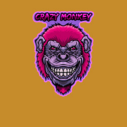 Свитшот хлопковый мужской Purple crazy monkey, цвет: горчичный — фото 2