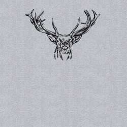 Свитшот хлопковый мужской Голова оленя анфас, цвет: меланж — фото 2