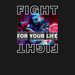 Свитшот хлопковый мужской Cyberpunk 2077: Fight for your life, цвет: черный — фото 2