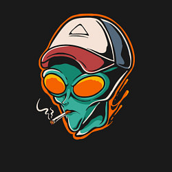 Свитшот хлопковый мужской Smoking alien, цвет: черный — фото 2