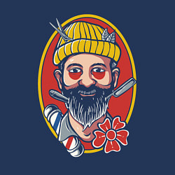 Свитшот хлопковый мужской Barber, цвет: тёмно-синий — фото 2