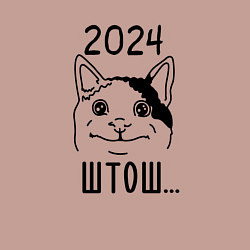 Свитшот хлопковый мужской 2024 - мемный кот, цвет: пыльно-розовый — фото 2