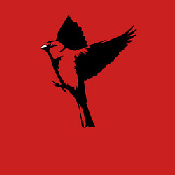 Свитшот хлопковый мужской Птица трафарет, цвет: красный — фото 2