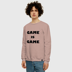 Свитшот хлопковый мужской Game is game, цвет: пыльно-розовый — фото 2