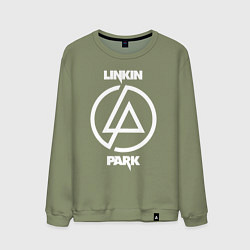 Свитшот хлопковый мужской Linkin Park logo, цвет: авокадо