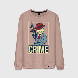 Свитшот хлопковый мужской Vault crime, цвет: пыльно-розовый