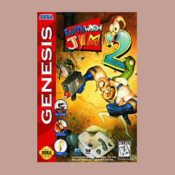 Свитшот хлопковый мужской Earth worm jim 2 cover, цвет: пыльно-розовый — фото 2