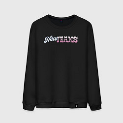 Свитшот хлопковый мужской Newjeans logo, цвет: черный