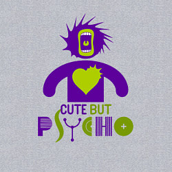 Свитшот хлопковый мужской Cute but psycho inscription, цвет: меланж — фото 2