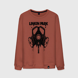 Свитшот хлопковый мужской Linkin Park - gas mask, цвет: кирпичный
