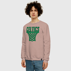 Свитшот хлопковый мужской Celtics net, цвет: пыльно-розовый — фото 2
