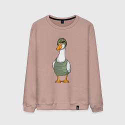 Свитшот хлопковый мужской Гусь воин, цвет: пыльно-розовый