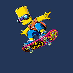 Свитшот хлопковый мужской Bart Simpson on a skateboard - extreme, цвет: тёмно-синий — фото 2