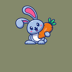 Свитшот хлопковый мужской Весёлый зайчик с морковкой, цвет: авокадо — фото 2