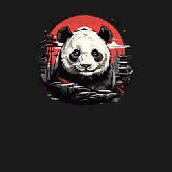 Свитшот хлопковый мужской Панда с красным солнцем, цвет: черный — фото 2