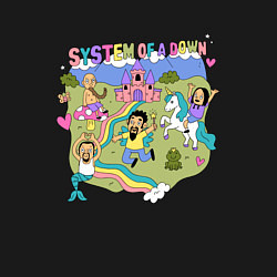 Свитшот хлопковый мужской System of a Down мультяшный стиль, цвет: черный — фото 2