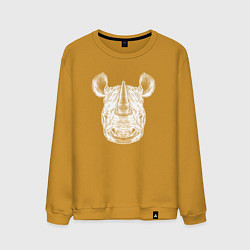 Мужской свитшот Носорожик белый