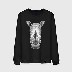 Мужской свитшот Носорог белый анфас