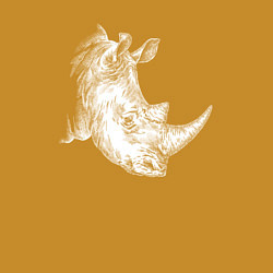 Свитшот хлопковый мужской Портрет носорога, цвет: горчичный — фото 2