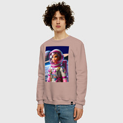 Свитшот хлопковый мужской Барби - крутой космонавт, цвет: пыльно-розовый — фото 2