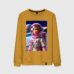 Свитшот хлопковый мужской Барби - крутой космонавт, цвет: горчичный
