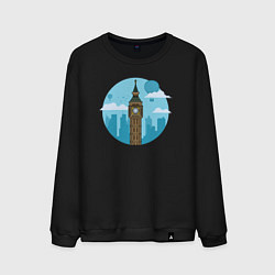 Свитшот хлопковый мужской Биг-бен, цвет: черный