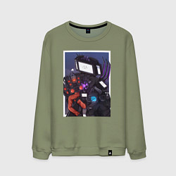 Свитшот хлопковый мужской ТВ Мен со Спикерменом и Камераменом, цвет: авокадо