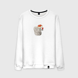 Мужской свитшот Одинокий Новогодний кот с бокалом вина