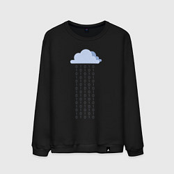 Свитшот хлопковый мужской Digital rain, цвет: черный
