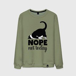 Свитшот хлопковый мужской Nope - not today, цвет: авокадо