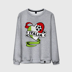 Свитшот хлопковый мужской Italia Football, цвет: меланж