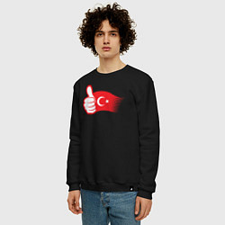 Свитшот хлопковый мужской Турецкий лайк, цвет: черный — фото 2